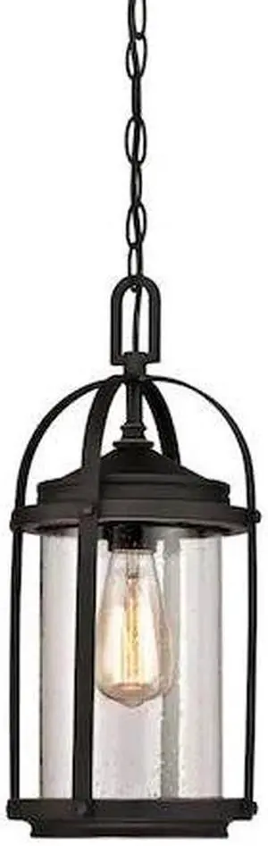 Westinghouse Lighting 6339400 Grandview One-Light Outdoor Pendant, Oil Rubbed Bronze Finish With Highlights And Clear Seeded Glass