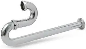 EVERFLOW 12912 S-Trap with Flange for Tubular Drain Applications, 22GA Chrome