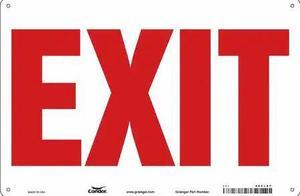 CONDOR 480L87 Exit Sign, English, 36" W, 24" H, Plastic, White
