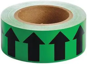 BRADY 91416 Arrow Tape,Black/Green,2 In. W