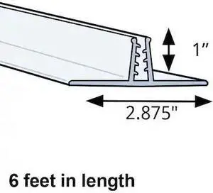 AZAR DISPLAYS 600061 72"L x 2.875"W x 1"H Clear T-Strip Sign Holder, PK5