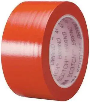 3M 471 Floor Marking Tape, vinyl, No Legend, Red, 1 in W., 5.2 mil Thickness