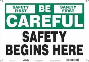 CONDOR 475H56 Safety Sign, 10 in Height, 14 in Width, Polyethylene, Horizontal
