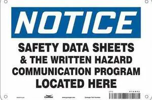 CONDOR 476H42 Safety Sign, 7 in Height, 10 in Width, Aluminum, Vertical