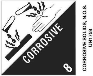 TAPE LOGIC DL524P4 Tape Logic® Labels, "Corrosive Solids, N.O.S.", 4" x 4 3/4",