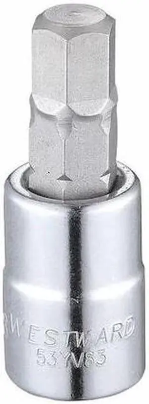 WESTWARD 53YV83 3/8" Drive, 3/8" Tip, Socket Bit, 6 Pts.