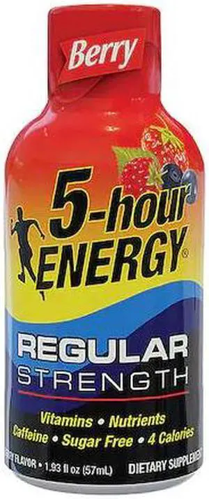 5 HOUR ENERGY 501249 Energy Shot,1.93 oz Net Wt,Liquid,PK4