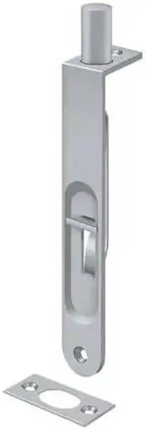 DELTANA 6FBR26D Flush Bolt, Heavy Duty Round Satin Chrome 6"