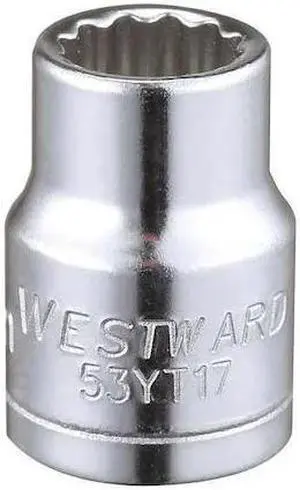 WESTWARD 53YT17 WESTWARD 3/8 in Drive, 9mm Triple Square Metric Socket, 12