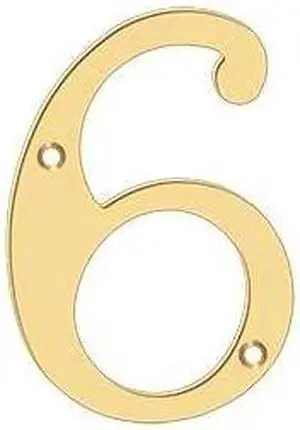 DELTANA RN6-6 Numbers, Solid Brass Lifetime Brass 6"