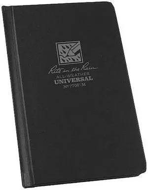 RITE IN THE RAIN 770F-M Pocket Notebook,80 Sheets,Black Cover