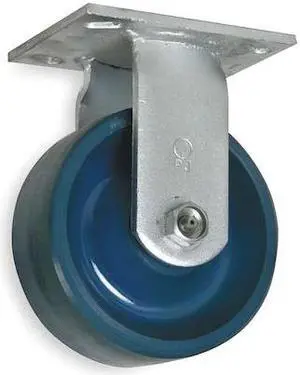 ZORO SELECT 1NWP7 Rigid Plate Caster,Poly,8 in.,1200 lb.,B