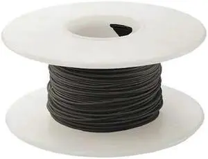 OK INDUSTRIES KSW24BLK-0100 Spooled Wrapping Wire, 24 AWG, Black, Kynar(R) KSW,