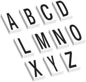 PARTNERS BRAND DL9316 Vinyl Warehouse Letter Kit Labels, Black/White, 1/Each