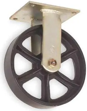 ZORO SELECT 1NVH6 Rgd Plt Castr,Cst Irn,5 in.,1200 lb.,Blk