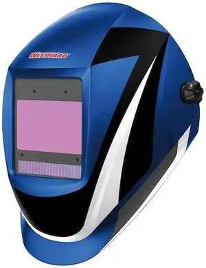 WESTWARD 44R232 Auto Dark Welding Helmet, Shade 5-8/8-13, Black/Blue/White