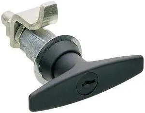 ZORO SELECT 4RRC4 Compression Latch,Keyed,Blk Powder Coat