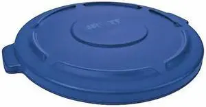 RUBBERMAID 1779733 Brute Trash Can Top,Flat,Snap-On Closure,Blue