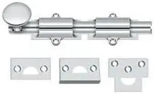 6 in. Heavy Duty Surface Bolt w Strike (Chrome)