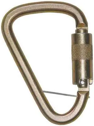 FALLTECH 8450 Carabiner, Double-Locking Gate, Offset-D, 4 in Length, 1 in Gate