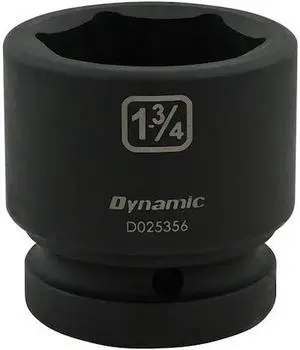 DYNAMIC D025356 1" Drive Standard Socket, Black Phosphate, Tools 1-3/4" X 1"
