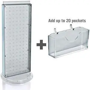 AZAR DISPLAYS 700505-CLR 20 Pocket Revolving Pegboard Gift Card Kit for