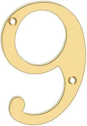 DELTANA RN4-9 Numbers, Solid Brass Lifetime Brass 4"
