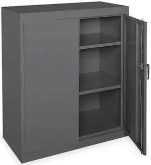 ZORO SELECT 1UFC2 24 ga. Steel Storage Cabinet, 36" W, 42" H, Shelving,