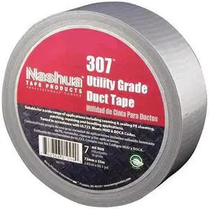 NASHUA 307 Duct Tape, Gray, 60 yd L, 2-7/8 in W