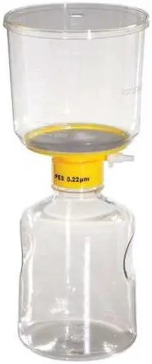ZORO SELECT 11L833 1000mL Filter Unit,0.22um,90mm,PK12 (Formerly Lab Safety