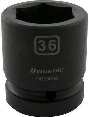 DYNAMIC D025036 1" Drive Standard Socket, Black Phosphate, Tools 36MM X 1"