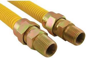 JONES STEPHENS G71142 5/8" Gas Connector, Coated with Fitting, 1/2" MIP x 1/2"