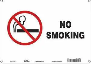 CONDOR 474C87 Safety Sign, 10" H, 14 in W, Polyethylene, Horizontal Rectangle,