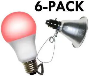 MIRACLE LED 602285 Clamp Lamp Grow Fixture & Red Spectrum LED Grow Light 12 Pcs