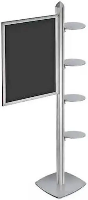AZAR DISPLAYS 300296-SLV Sky Tower Display w/ 22"W x 28"H Slide-in Frame & 4