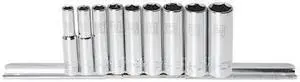 STEELMAN 78521 1/4" Drive Deep Well Metric Socket Set, 9-Piece