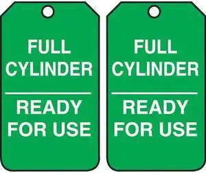 ACCUFORM MGT203PTP Cylinder Tag, Status Alert, Plastic, 5 3/4 in H x 3 1/4 in