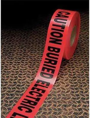 ZORO SELECT 303-R-3X300FTX4MIL Barricade Tape, Polyethylene, Message, Red, 3 in