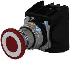 EATON 10250T714R Mushroom Head Push Button, 30 mm, 1NO/1NC, Red