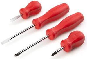 TEKTON DRV42002 Hard-Handle Screwdriver Set, 4-Piece (No 2, 1/4 in.)