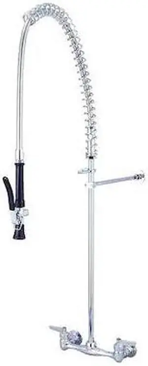 CENTRAL BRASS 0047-ULE60 Two Handle Wallmount Pre-Rinse Faucet, NPT, Wallmount,