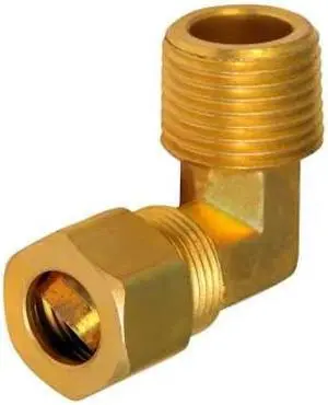 EVERFLOW C69-12-NL 1/2 O.D. COMP x 1/2 MIP 90 Degree Elbow Pipe Fitting, Lead