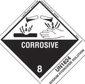 LABELMASTER HSN5300 Corrosive Label,UN1824 Sodium,PK500