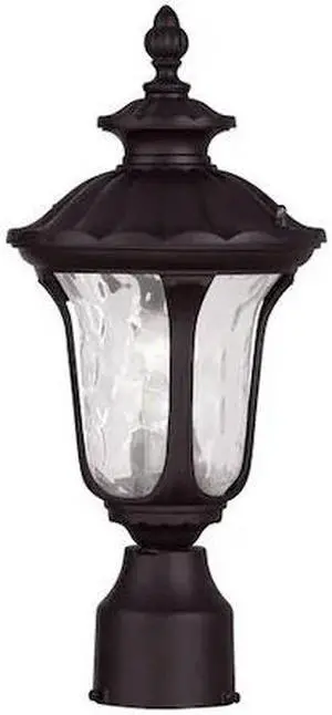 LIVEX LIGHTING 7848-07 Oxford 1 Light Bronze Outdoor Post Top L