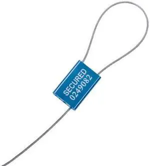 PARTNERS BRAND SE1050BL Cable Seals, 1/16" x 12", Blue, PK100