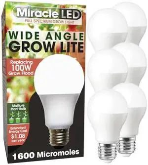 MIRACLE LED 602159 Full Spectrum Multi Plant LED Grow Light Replace 100W,PK6