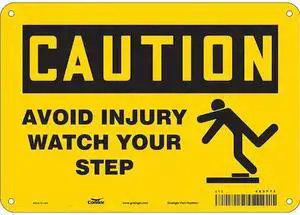 CONDOR 485P75 Safety Sign, 7 in Height, 10 in Width, Aluminum, Vertical