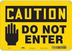 CONDOR 472K13 Safety Sign, 7 in Height, 10 in Width, Aluminum, Vertical