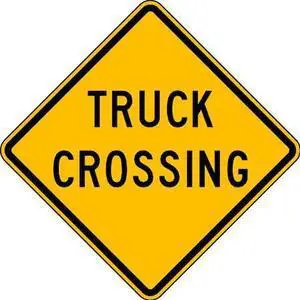 LYLE W11-10TC-24DA Traffic Sign,24 x 24In,BK/YEL,DMD GR AL