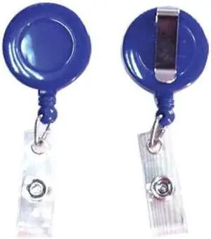 Badge Reel,Retractable/Clip,Blue, PK10 ZORO SELECT 25DU61